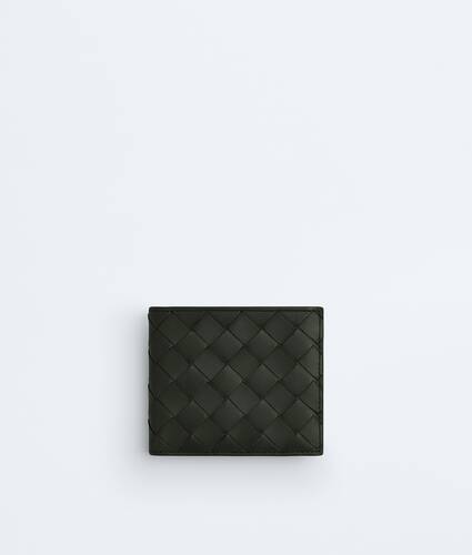 Men's Intrecciato Bi-Fold Wallet With Coin Purse in Dark green Bottega Veneta Norway EN - Image 1