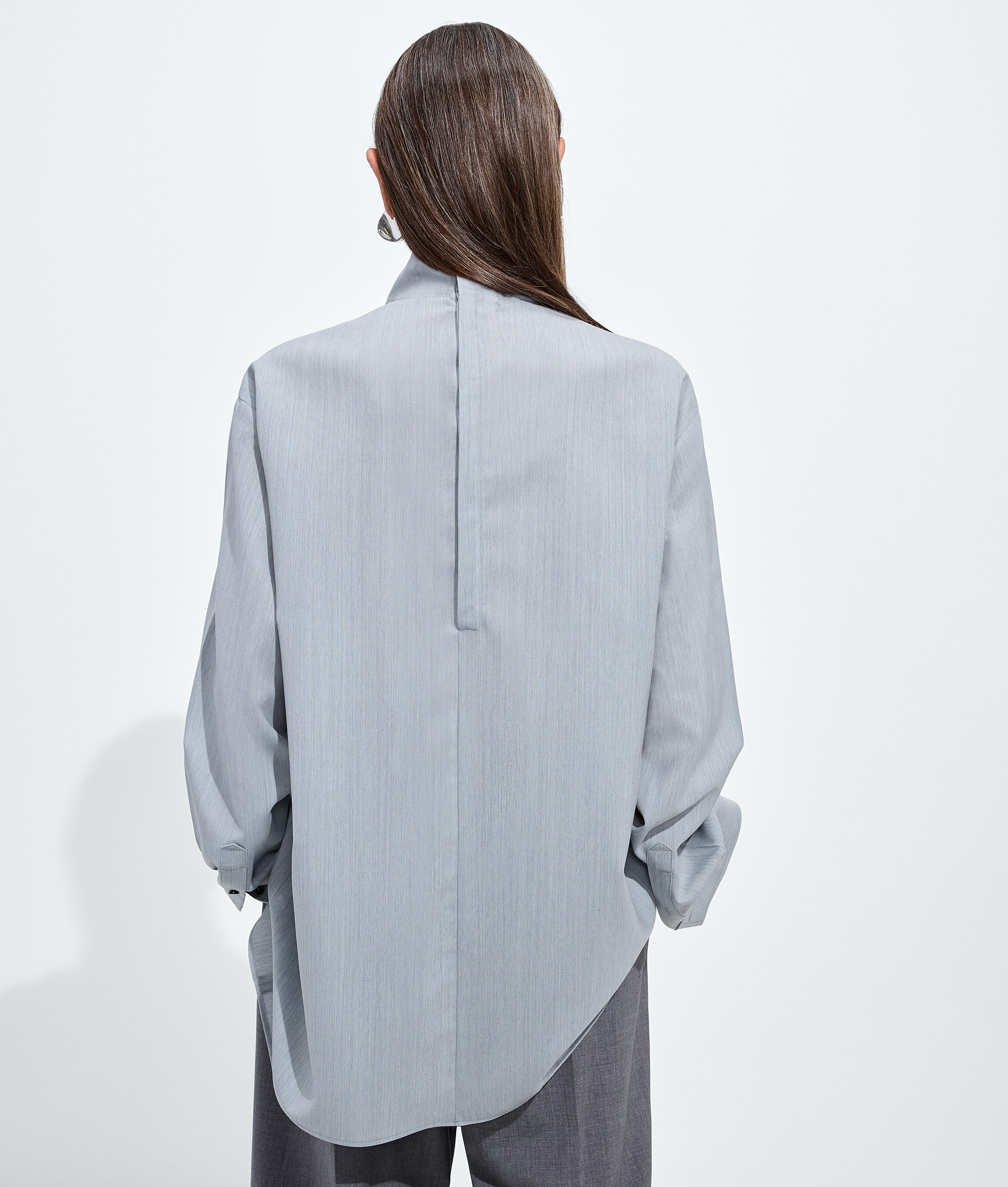 Blouse en toile de laine légère pour Femme en Blue shirt melange Bottega Veneta Monaco FR - Image 3