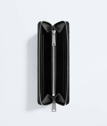 Men's Intrecciato Zip-Around Wallet in Black Bottega Veneta United Arab Emirates EN - Image 2