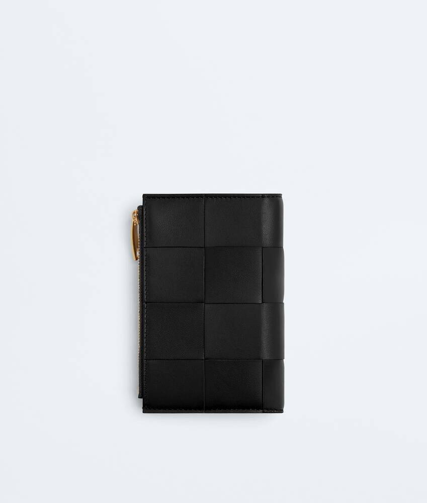 Women's Cassette Medium Bi-Fold Wallet in Black Bottega Veneta Italy EN - Image 3
