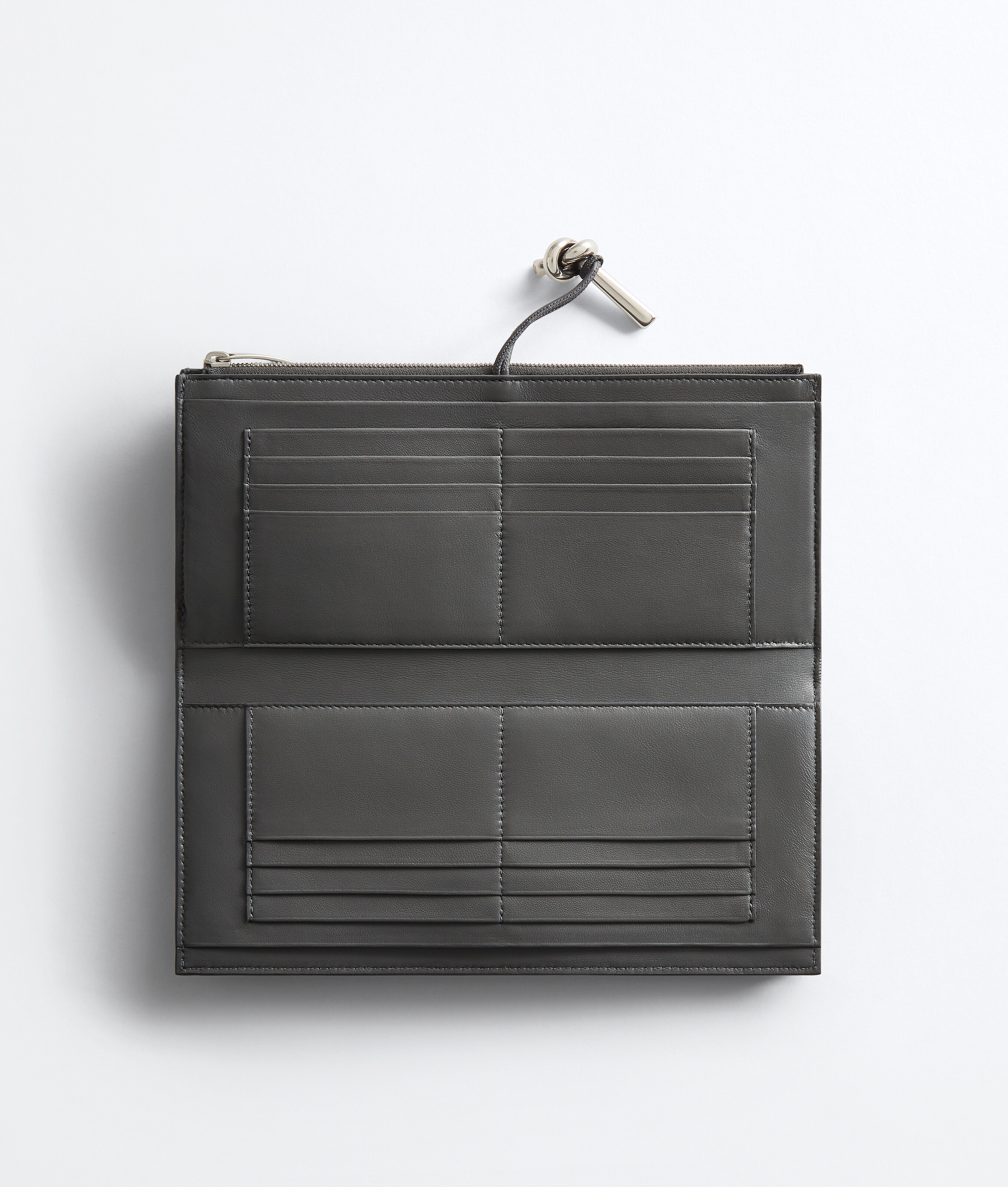 Women's Andiamo Wallet Organizer in Obsidian gray Bottega Veneta Luxembourg EN - Image 2