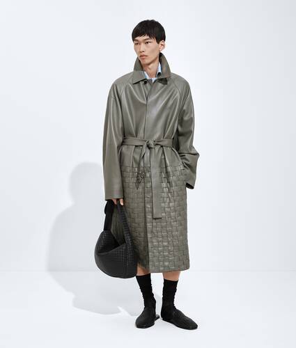 Men's Cotton And Silk Check Pajama Shirt in Blue/white/stone Bottega Veneta Czechia EN - Image 4