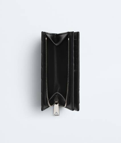 Men's Intrecciato Medium Bi-Fold Wallet With L-Zip in Black Bottega Veneta Japan EN - Image 4