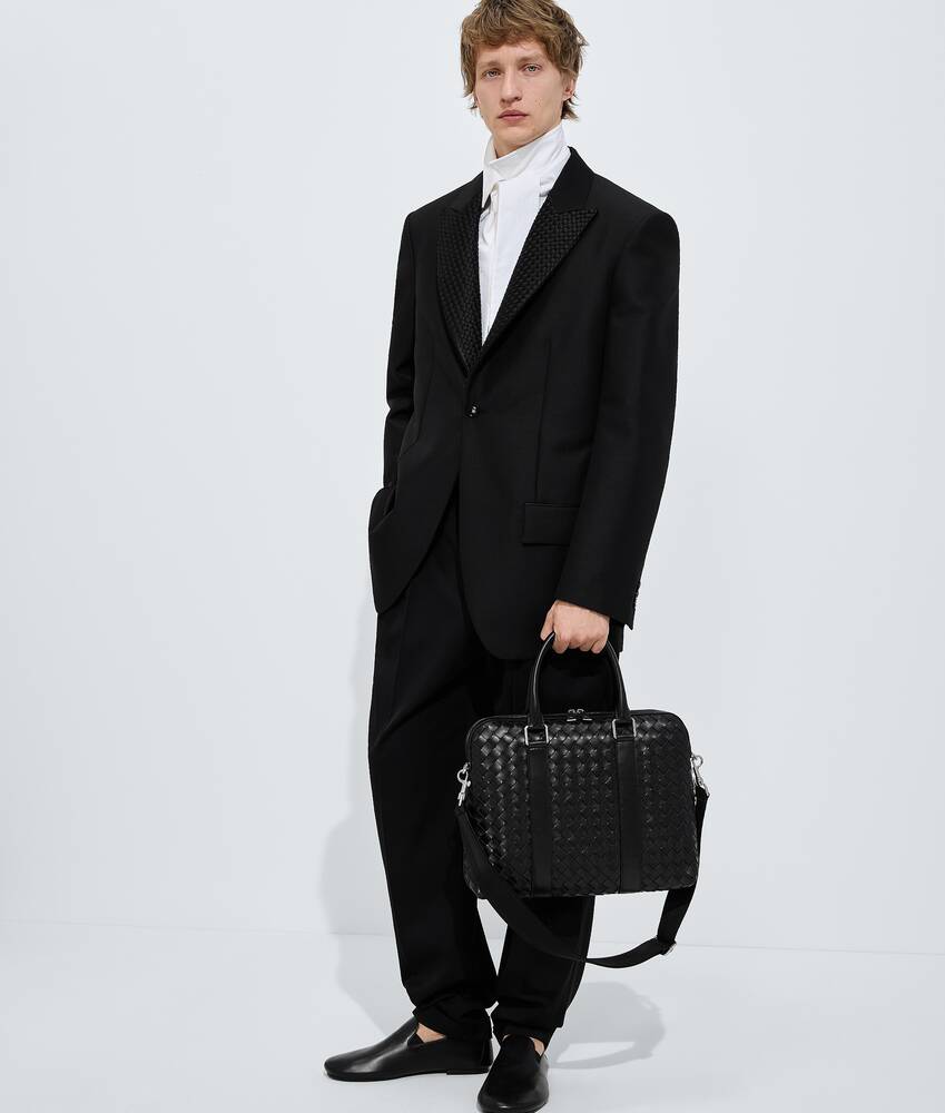 Malet&iacute;n Intrecciato Slim para Hombre en Black Bottega Veneta Espa&ntilde;a ES - Image 2