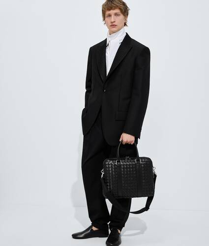 Men's Slim Intrecciato Briefcase in Black Bottega Veneta Hungary EN - Image 2