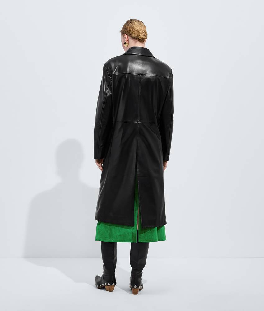 Cappotto in pelle lucida da Donna in Double black Bottega Veneta Italia IT - Image 3