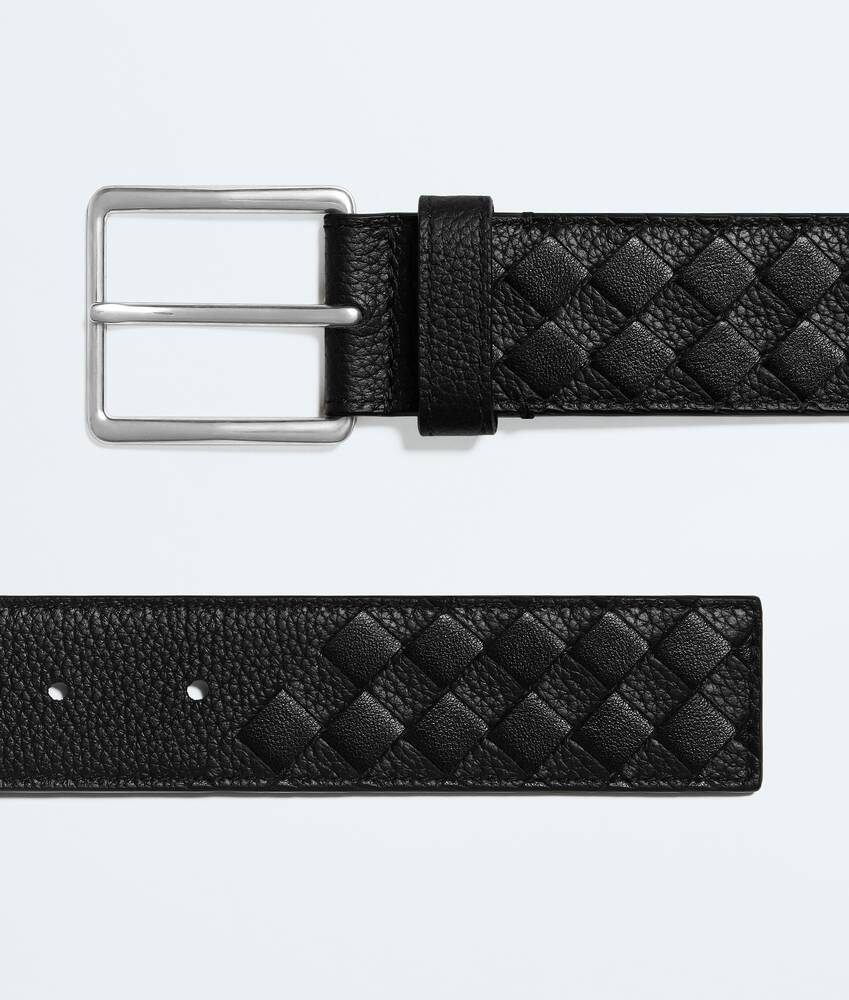 Men's Intrecciato Taurillon Belt in Black Bottega Veneta Lithuania EN - Image 4