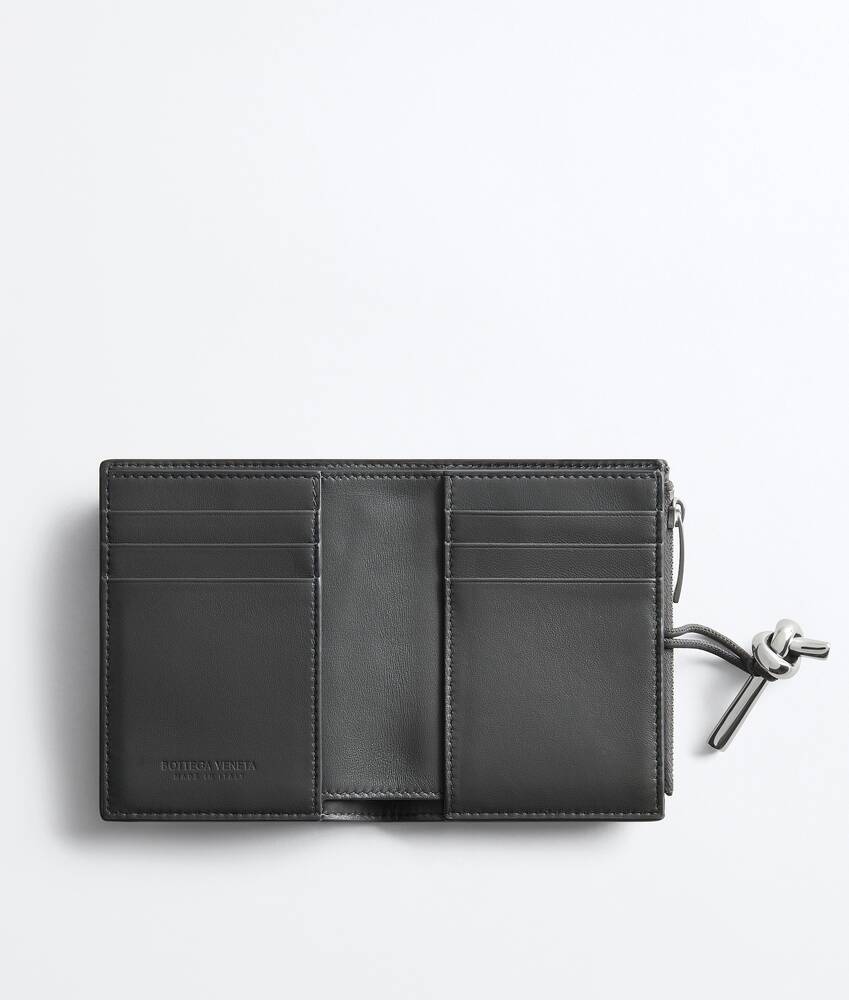 Women's Andiamo Small Bi-Fold Wallet in Obsidian gray Bottega Veneta Canada EN - Image 2