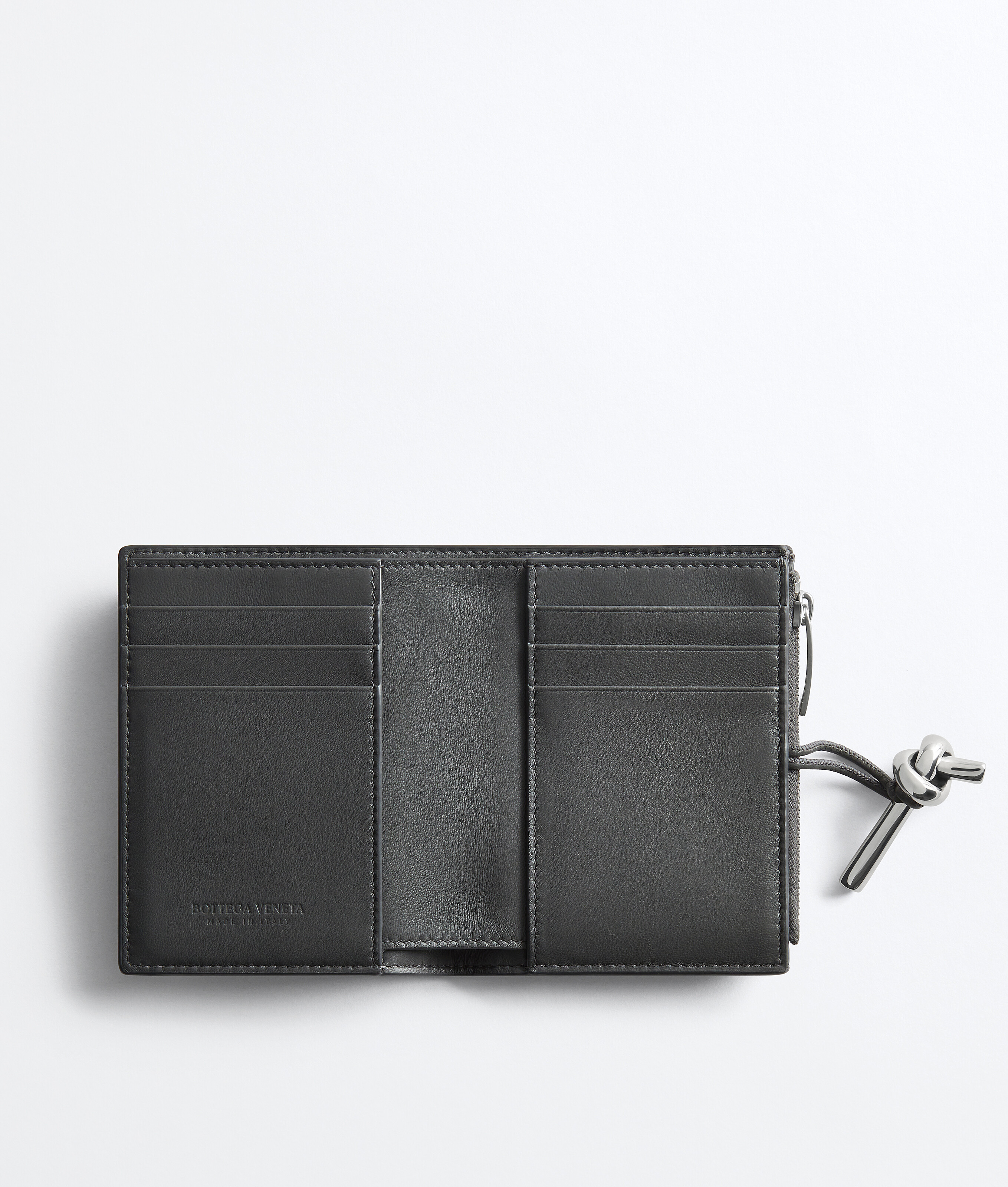Women's Andiamo Small Bi-Fold Wallet in Obsidian gray Bottega Veneta Luxembourg EN - Image 2