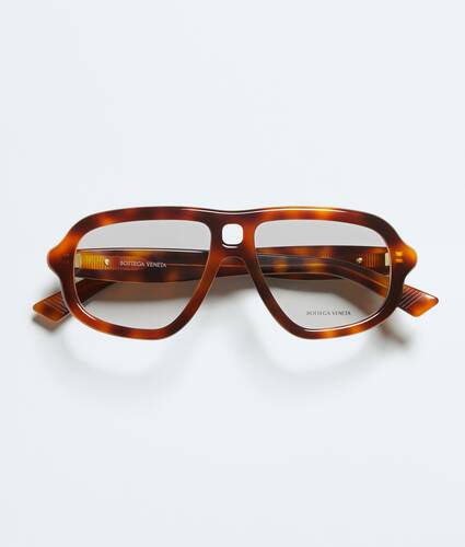 Sophia Ribbon Aviator Eyeglasses in Havana/transparent Bottega Veneta Croatia EN - Image 1