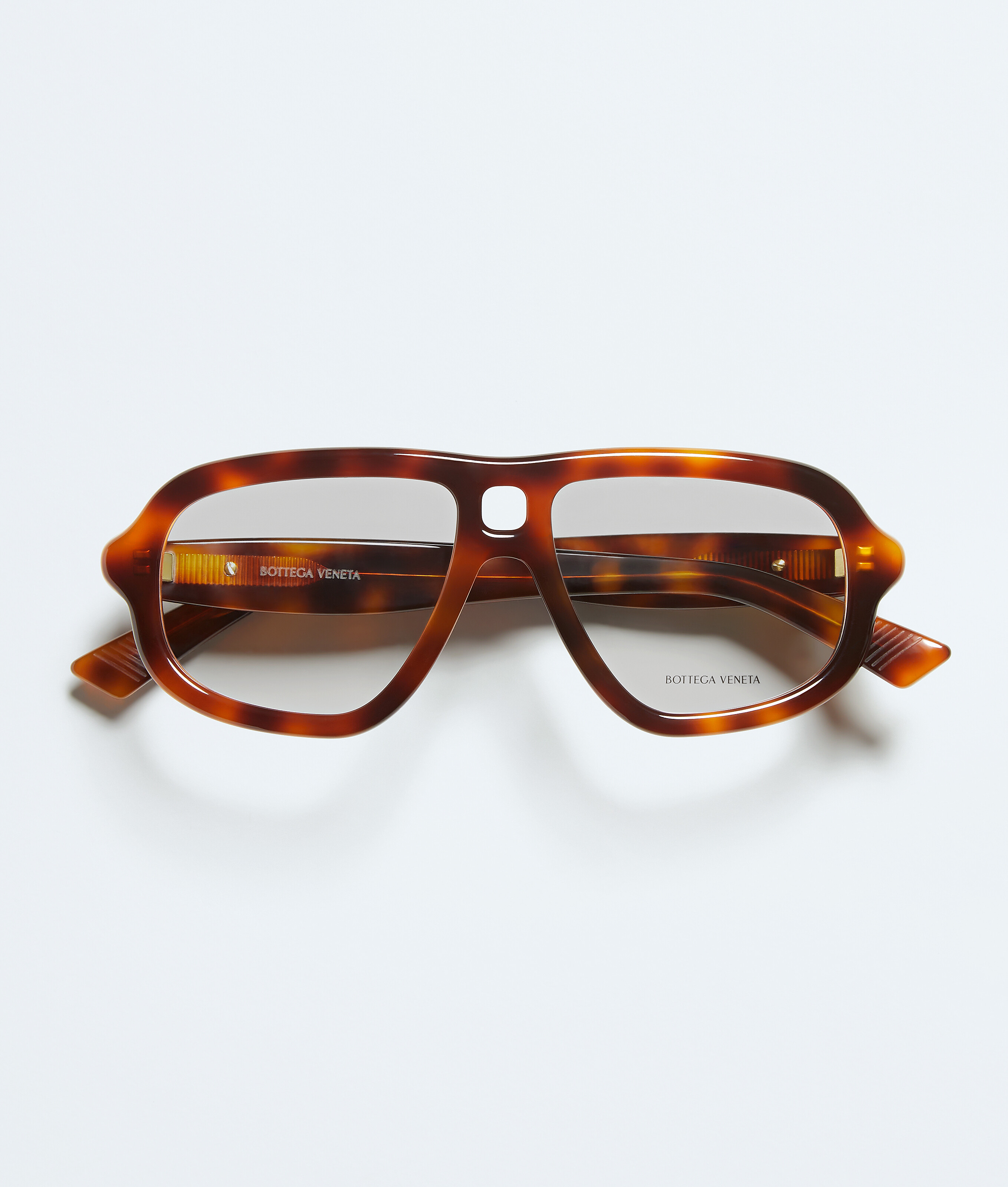 Sophia Ribbon Aviator Eyeglasses in Havana/transparent Bottega Veneta Luxembourg EN - Image 1