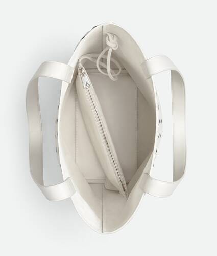 Men's Small Intrecciato North-South Tote in White Bottega Veneta United States EN - Image 3