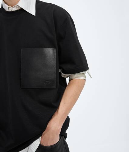 Men's Cotton Jersey T-Shirt in Double black Bottega Veneta Estonia EN - Image 4