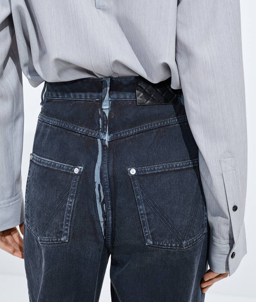 Vaqueros con pernera ancha y sobrete&ntilde;ido para Mujer en Midnight Bottega Veneta M&eacute;xico ES - Image 4