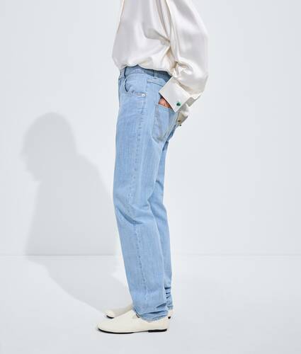 Jean droit en chambray l&eacute;ger pour Femme en Light bleach Bottega Veneta France FR - Image 2