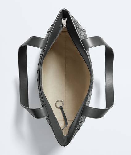 Men's Small Intrecciato Zipped Tote in Obsidian grey Bottega Veneta United Kingdom EN - Image 3