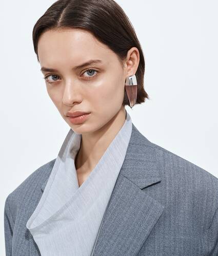 Women's Large Prisma Earrings in Pink Bottega Veneta Bulgaria EN - Image 2