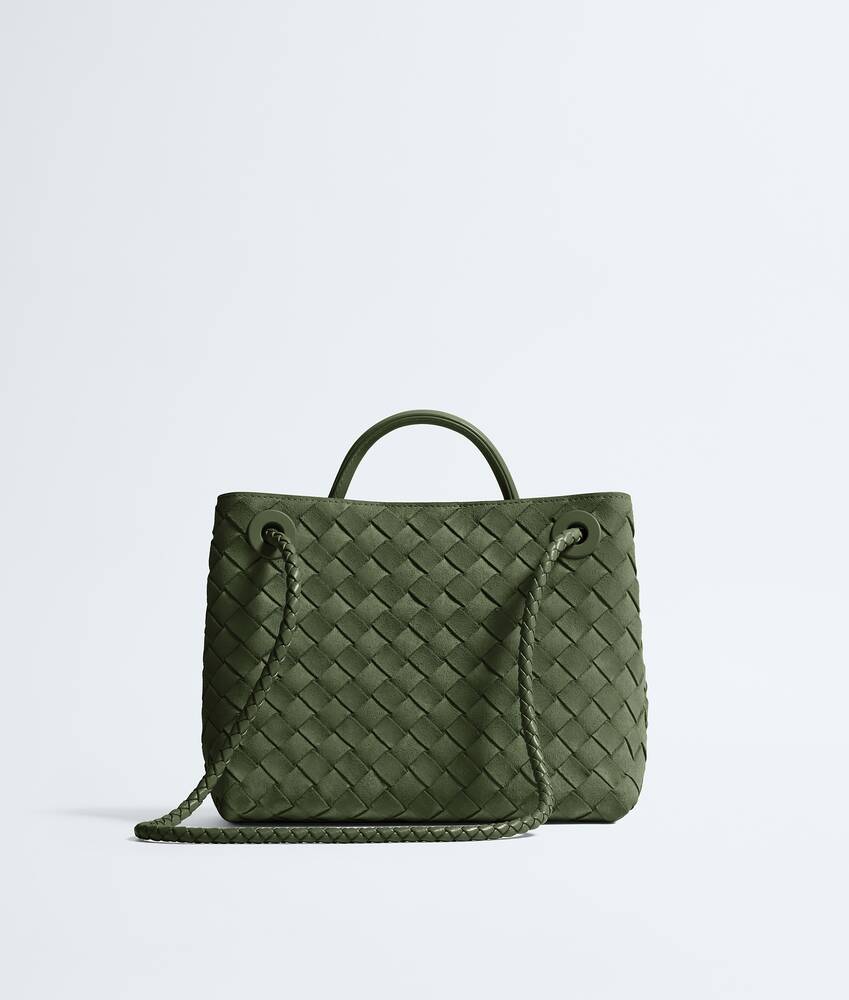 Women's Small Andiamo in Green tweed Bottega Veneta Singapore EN - Image 5