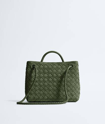 Women's Small Andiamo in Green tweed Bottega Veneta Singapore EN - Image 5