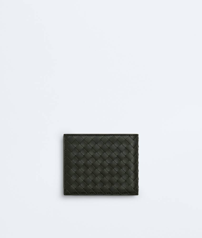 Men's Intrecciato Piccolo Bi-Fold Wallet in Dark green Bottega Veneta Italy EN - Image 3