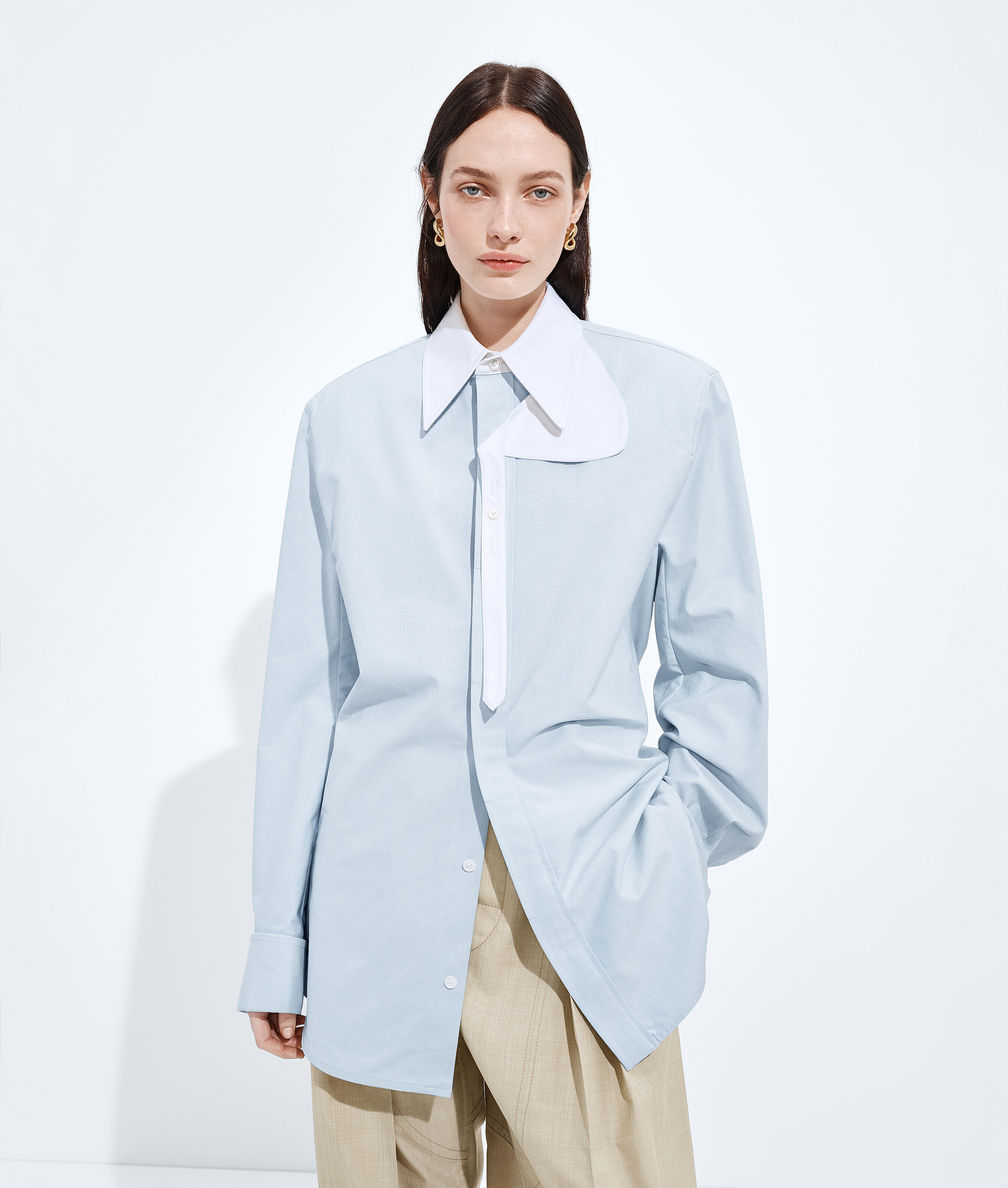 Cotton Oxford Belted Shirt