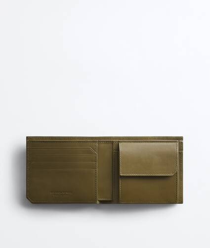 Men's Intrecciato Piccolo Bi-Fold Wallet with Coin Purse in Bark green/olive oil Bottega Veneta Hong Kong SAR China EN - Image 2