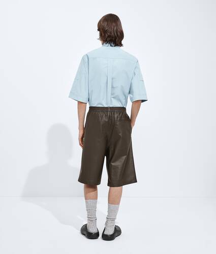 Men's Leather Shorts in Intense carrubo Bottega Veneta United States EN - Image 3
