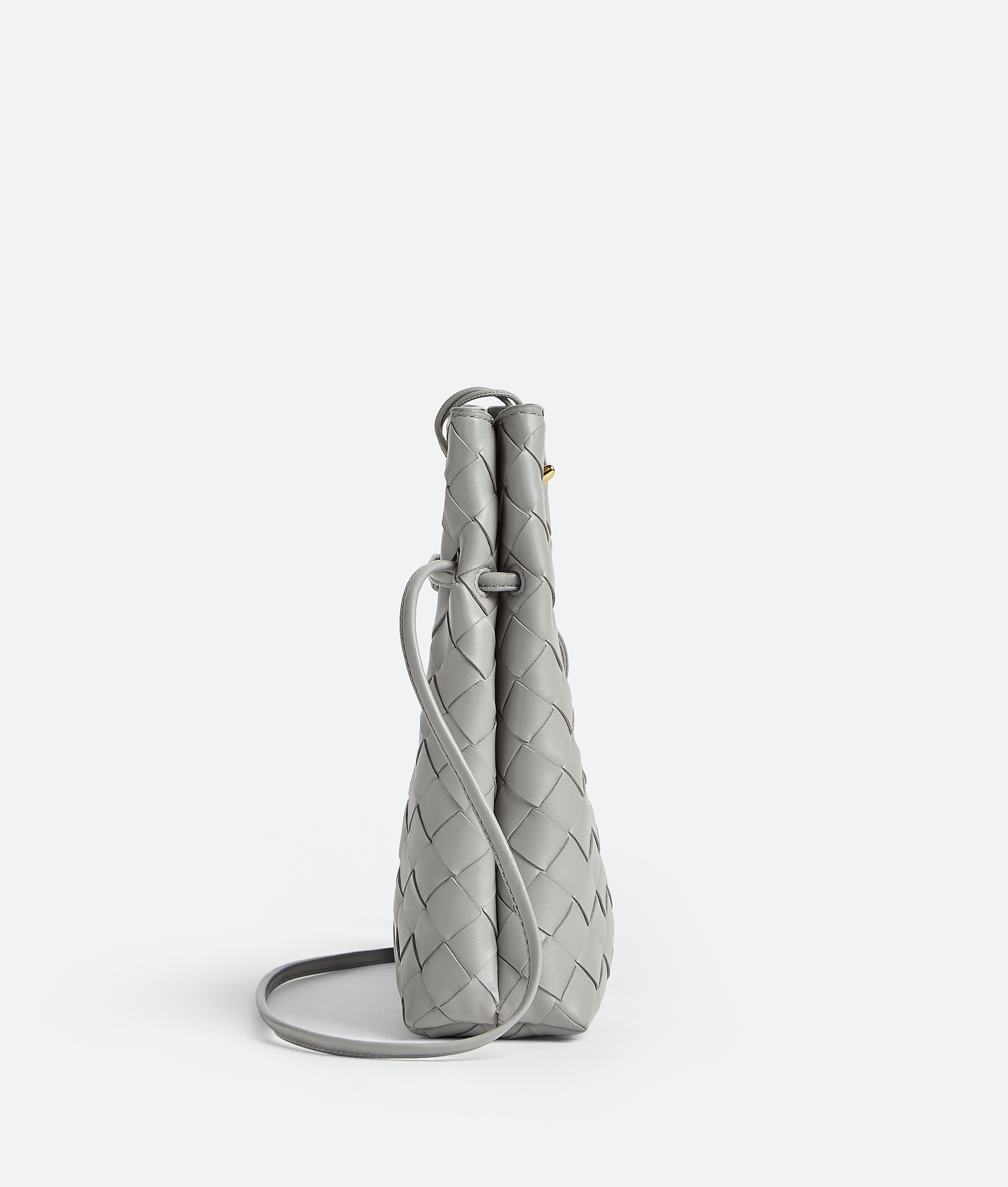 Bottega Veneta Andiamo Phone Pouch In Silver