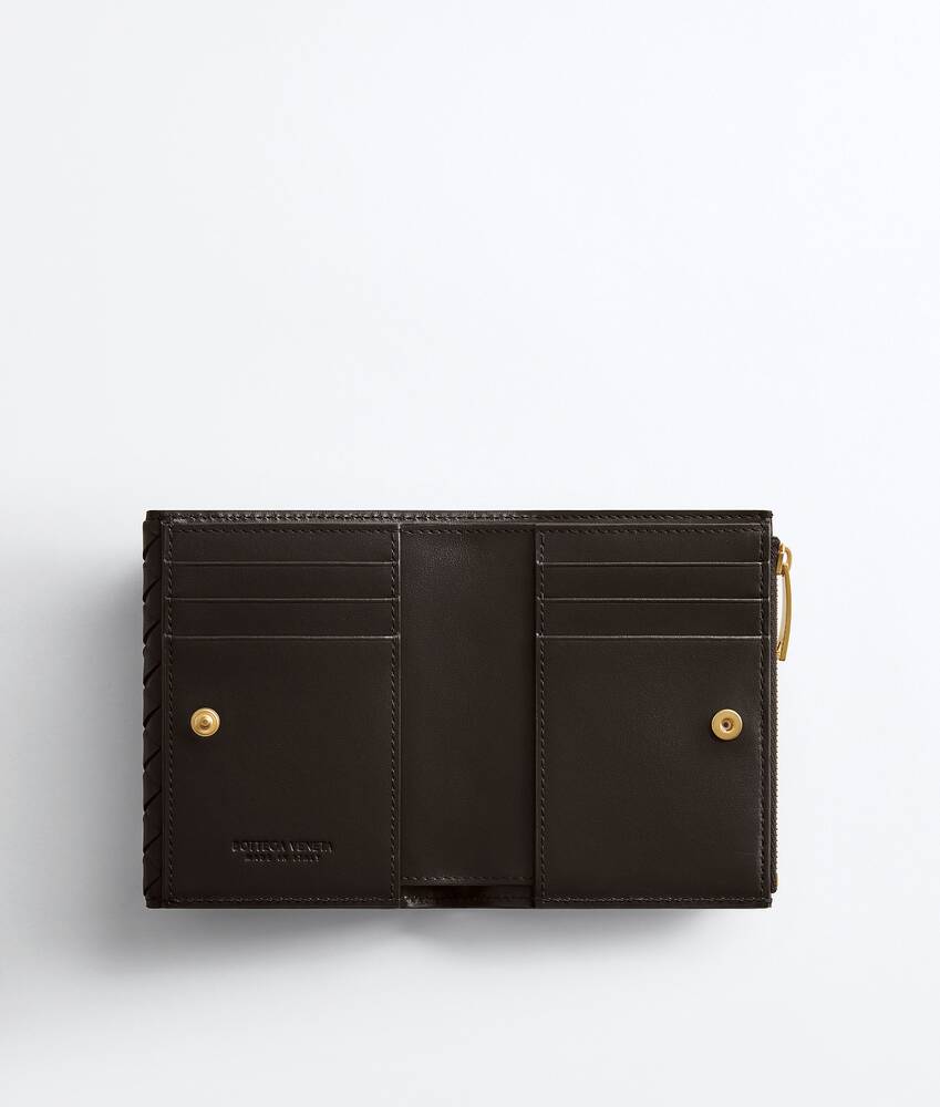 Women's Intrecciato Piccolo Small Bi-Fold Wallet with Flap in Espresso Bottega Veneta Netherlands EN - Image 2