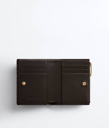 Women's Intrecciato Piccolo Small Bi-Fold Wallet with Flap in Espresso Bottega Veneta Netherlands EN - Image 2