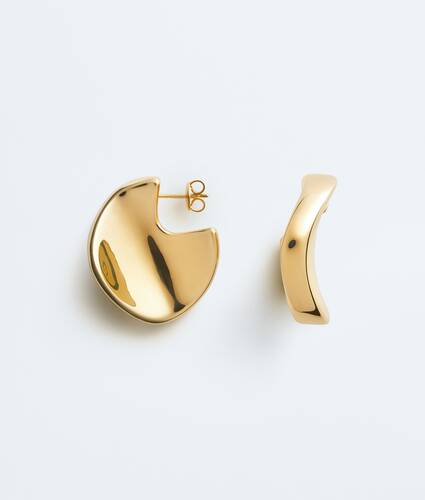 Women's Medium Disc Earrings in Yellow gold Bottega Veneta Taiwan EN - Image 5