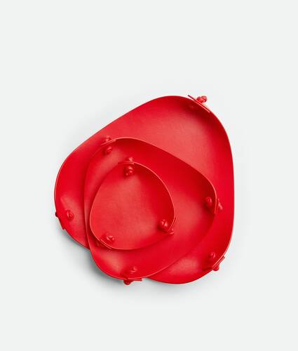 Large Leather Tray in Red stone Bottega Veneta Qatar EN - Image 2