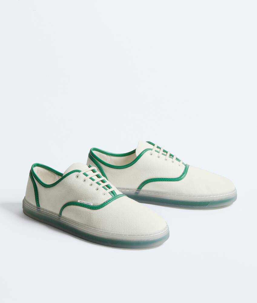 Women's Serena Sneaker in Alabaster/grass green Bottega Veneta France EN - Image 3