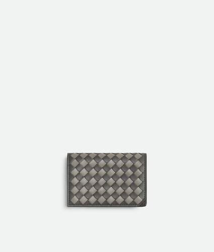 Men's Intrecciato Piccolo Business Card Case in Lapilli/drizzle Bottega Veneta United States EN - Image 1