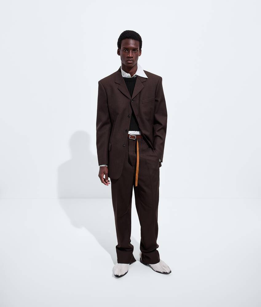 Men's Striped Cotton and Cupro Shirt in Rice/malachite Bottega Veneta Canada EN - Image 4