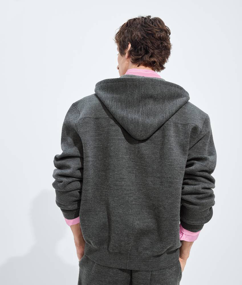 Men's Wool and Cashmere Hoodie in Dark slate melange Bottega Veneta Greece EN - Image 3