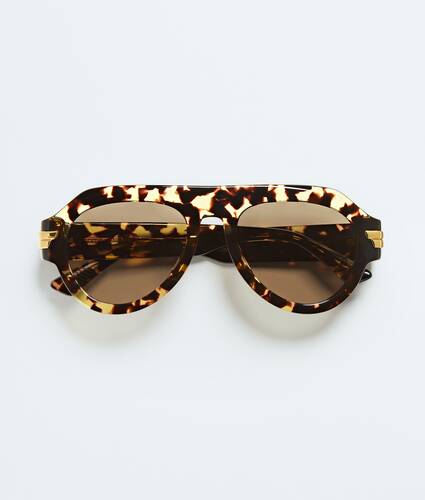 Occhiali da sole aviator Mitre in Havana/brown Bottega Veneta Italia IT - Image 1