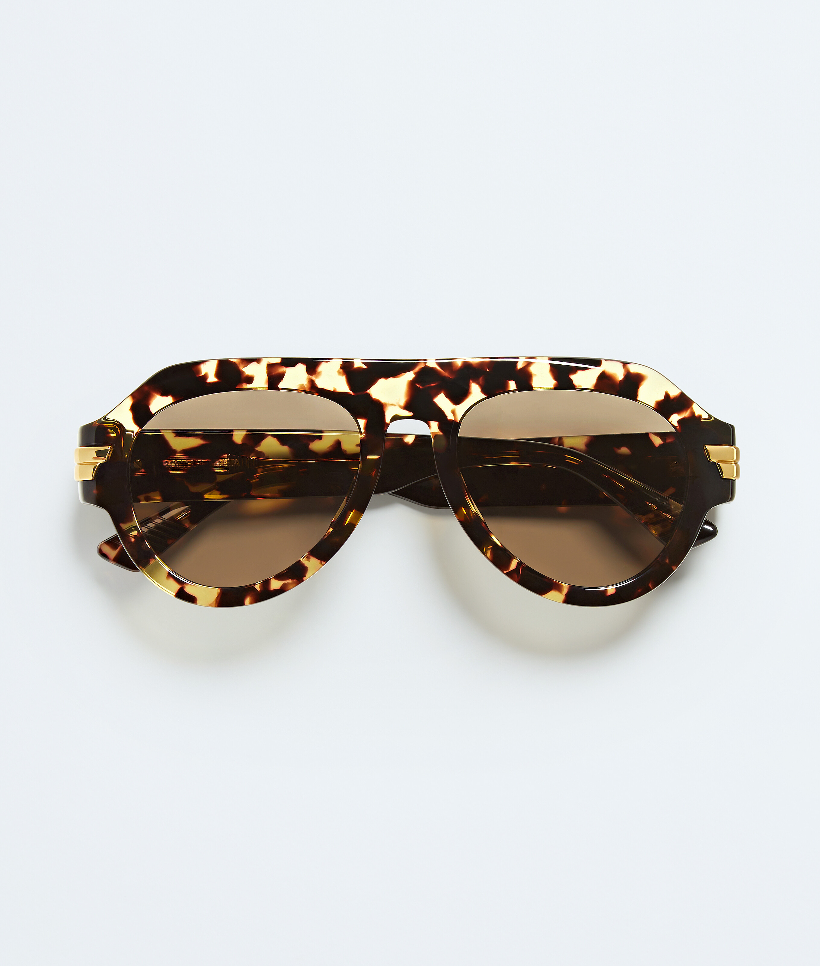 Mitre Aviator Sunglasses in Havana/brown Bottega Veneta Luxembourg EN - Image 1