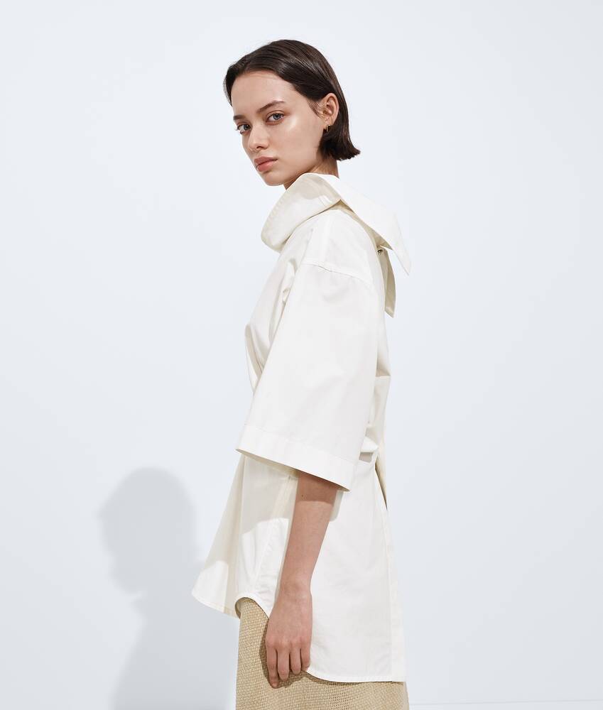 Women's Compact Cotton Toile Top in Chalk Bottega Veneta Latvia EN - Image 2