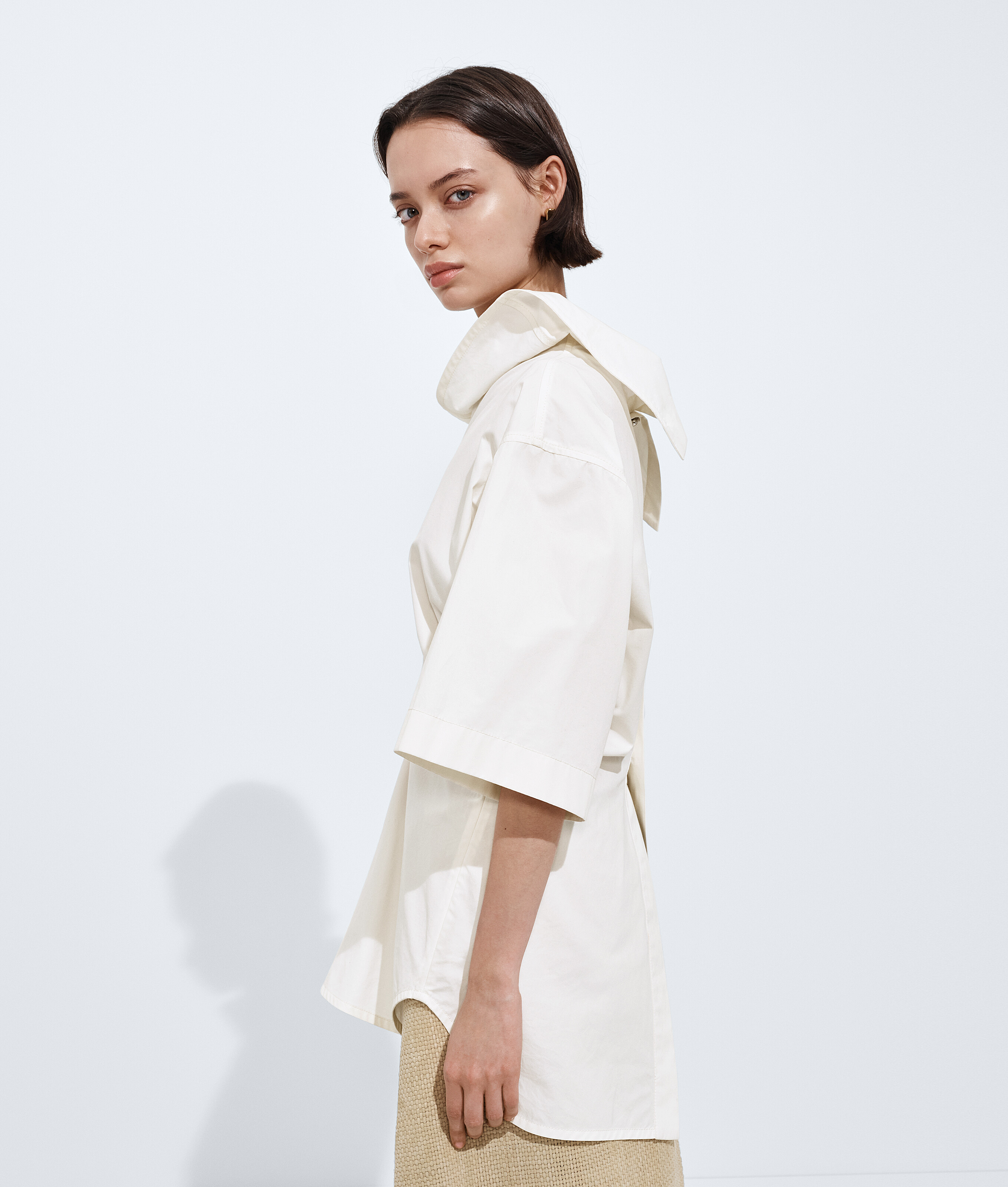 Women's Compact Cotton Toile Top in Chalk Bottega Veneta Luxembourg EN - Image 2
