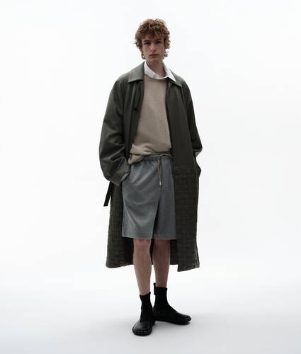 Men's Cotton Fleece Sweatshorts in Light gray melange Bottega Veneta South Korea EN - Image 1