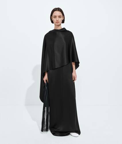 Women's Fluid Silk Satin Dress in Double black Bottega Veneta Luxembourg EN - Image 1