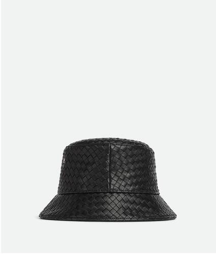 Display a large version of the product image 1 - Intrecciato Leather Bucket Hat