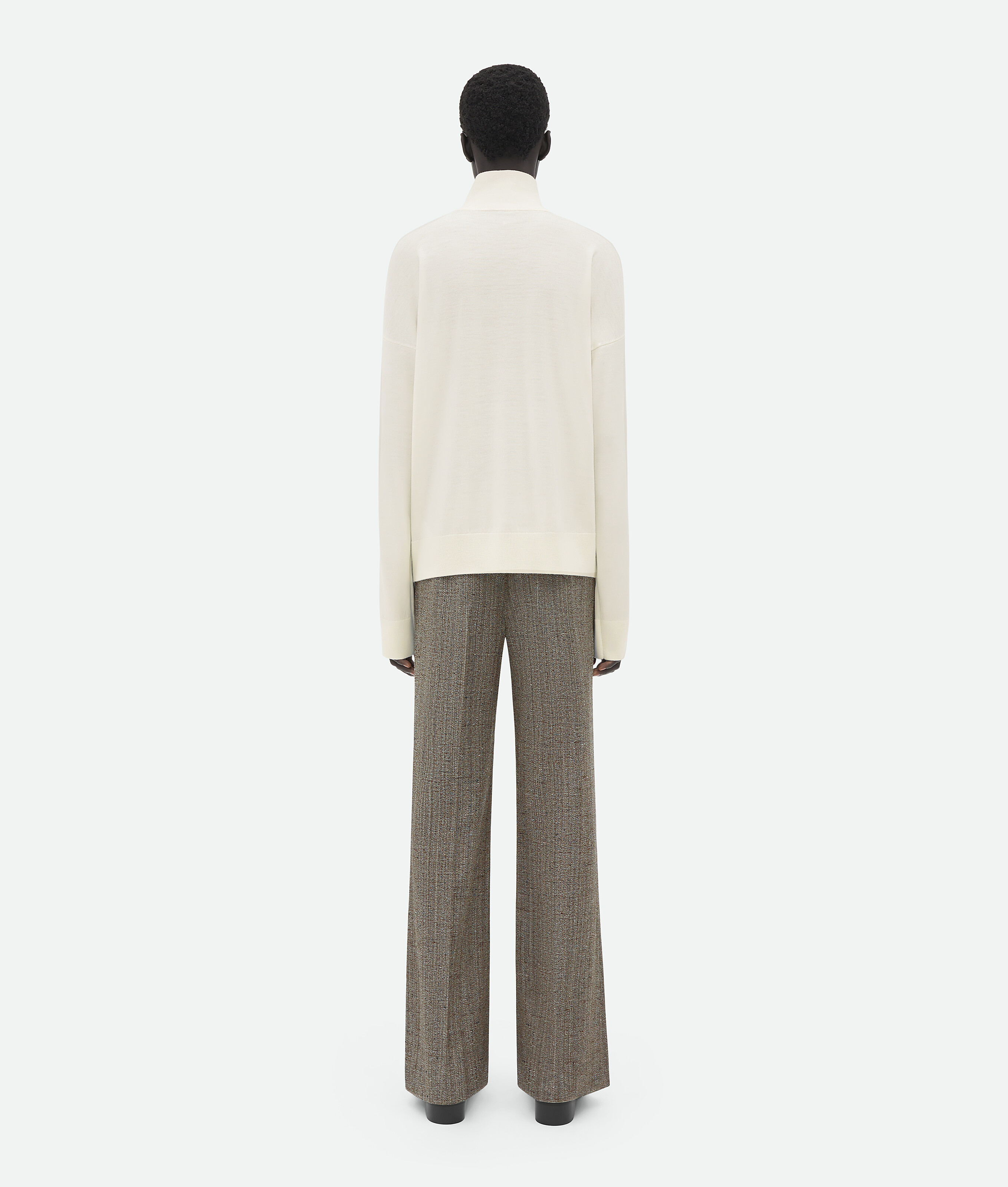 Shop Bottega Veneta Light Wool Turtleneck In White