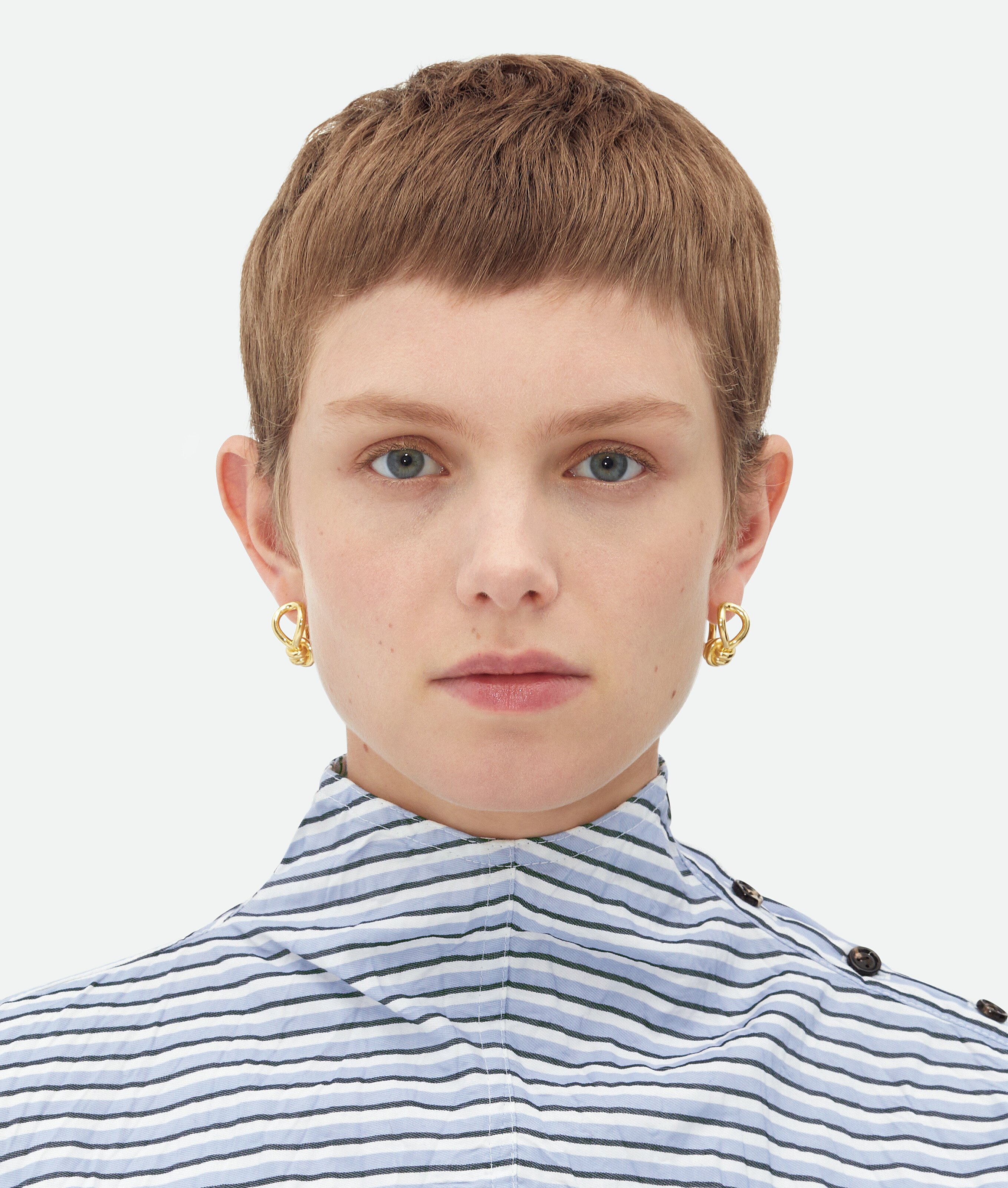 Bottega Veneta Knot Hoop Earrings - Yellow Gold - Woman