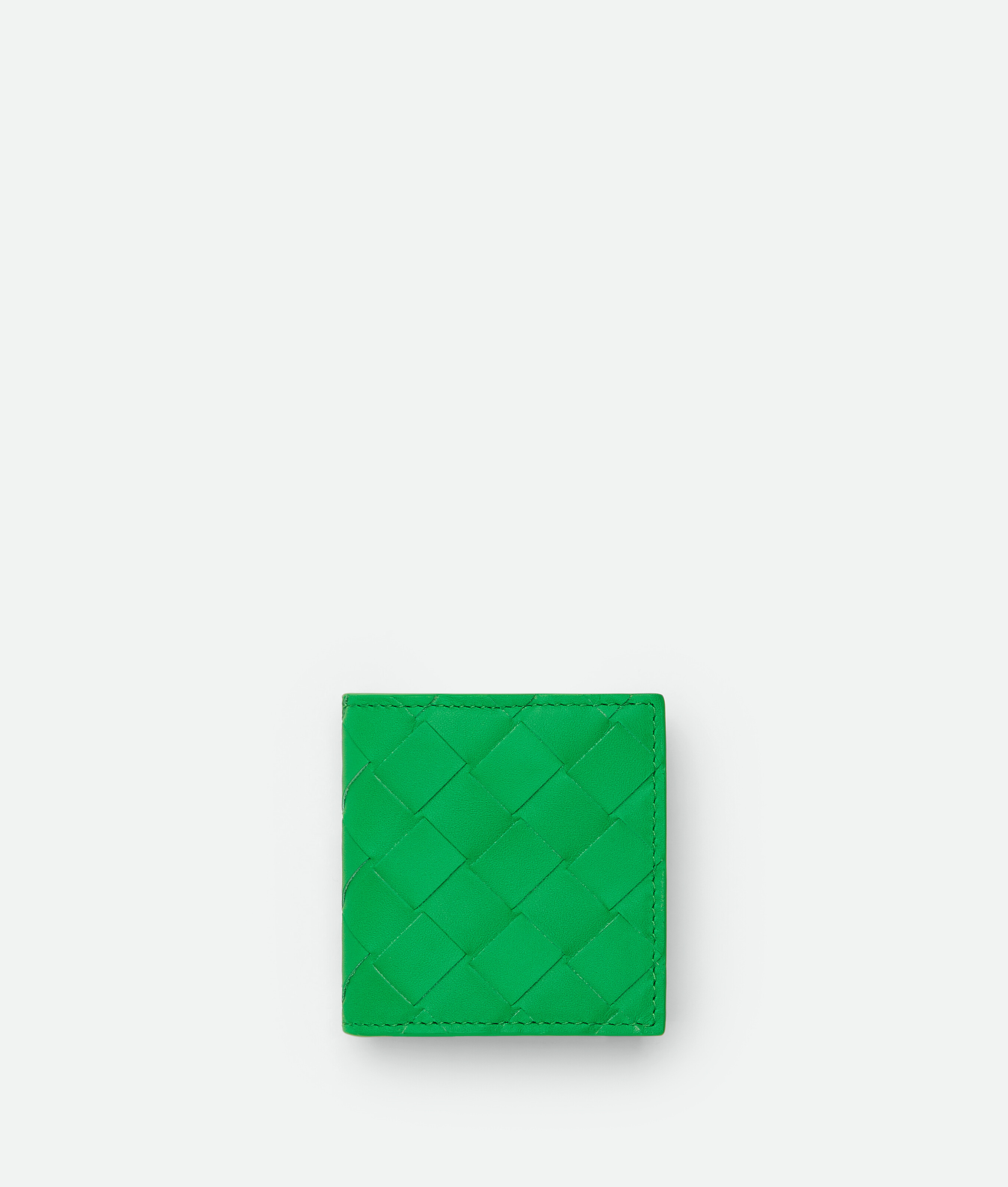 Bottega Veneta Intrecciato Folded Coin Purse In Green