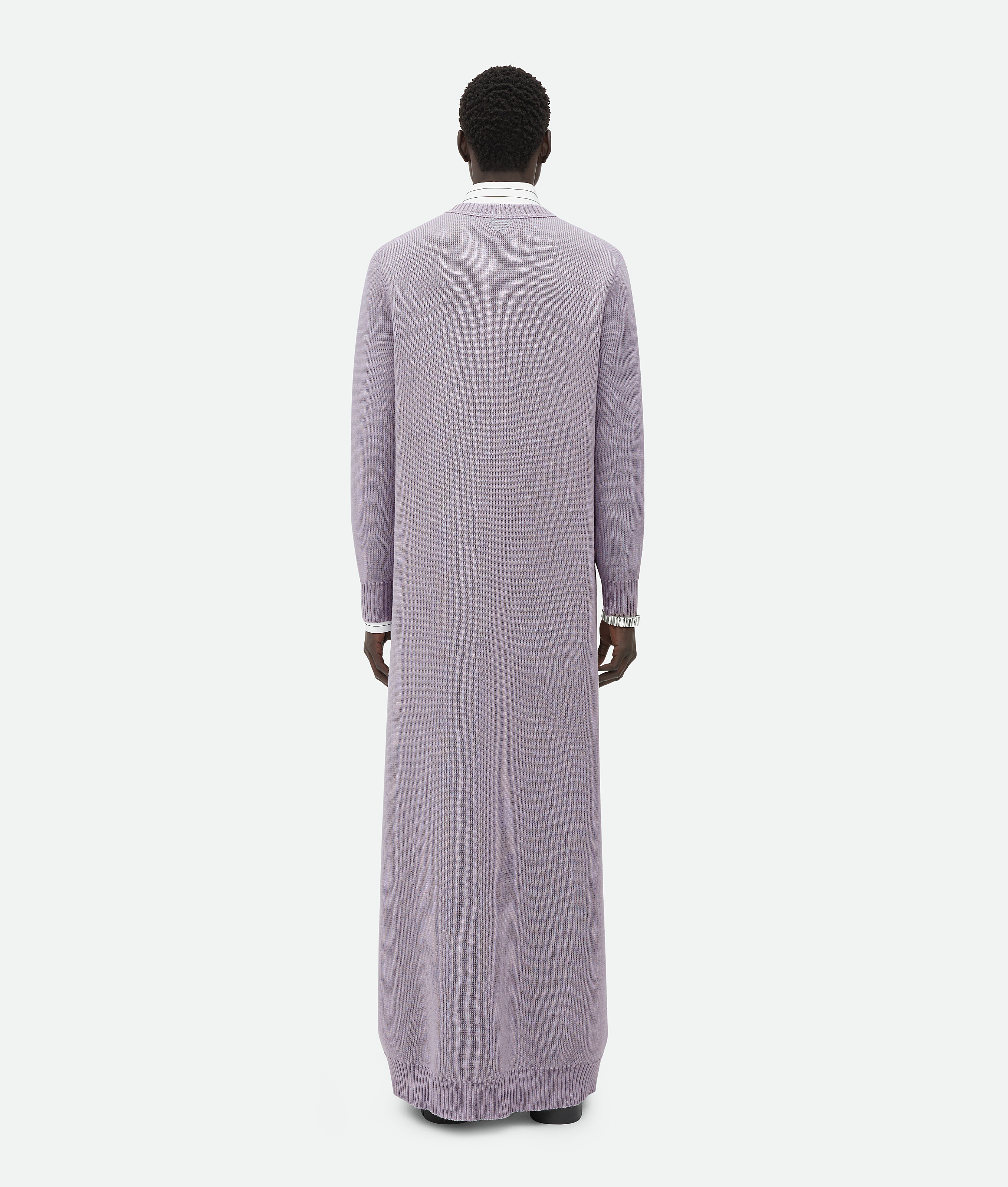 Shop Bottega Veneta Wool Long Dress In Purple