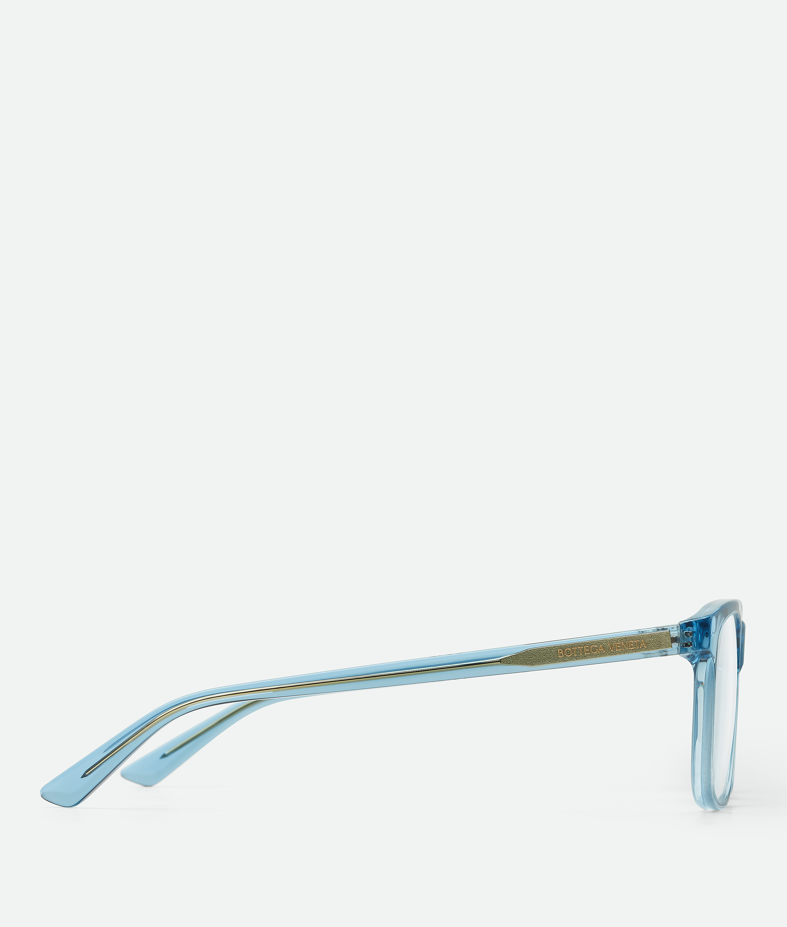Bottega Veneta Quadratische Classic Brille In Light Blue/transparent