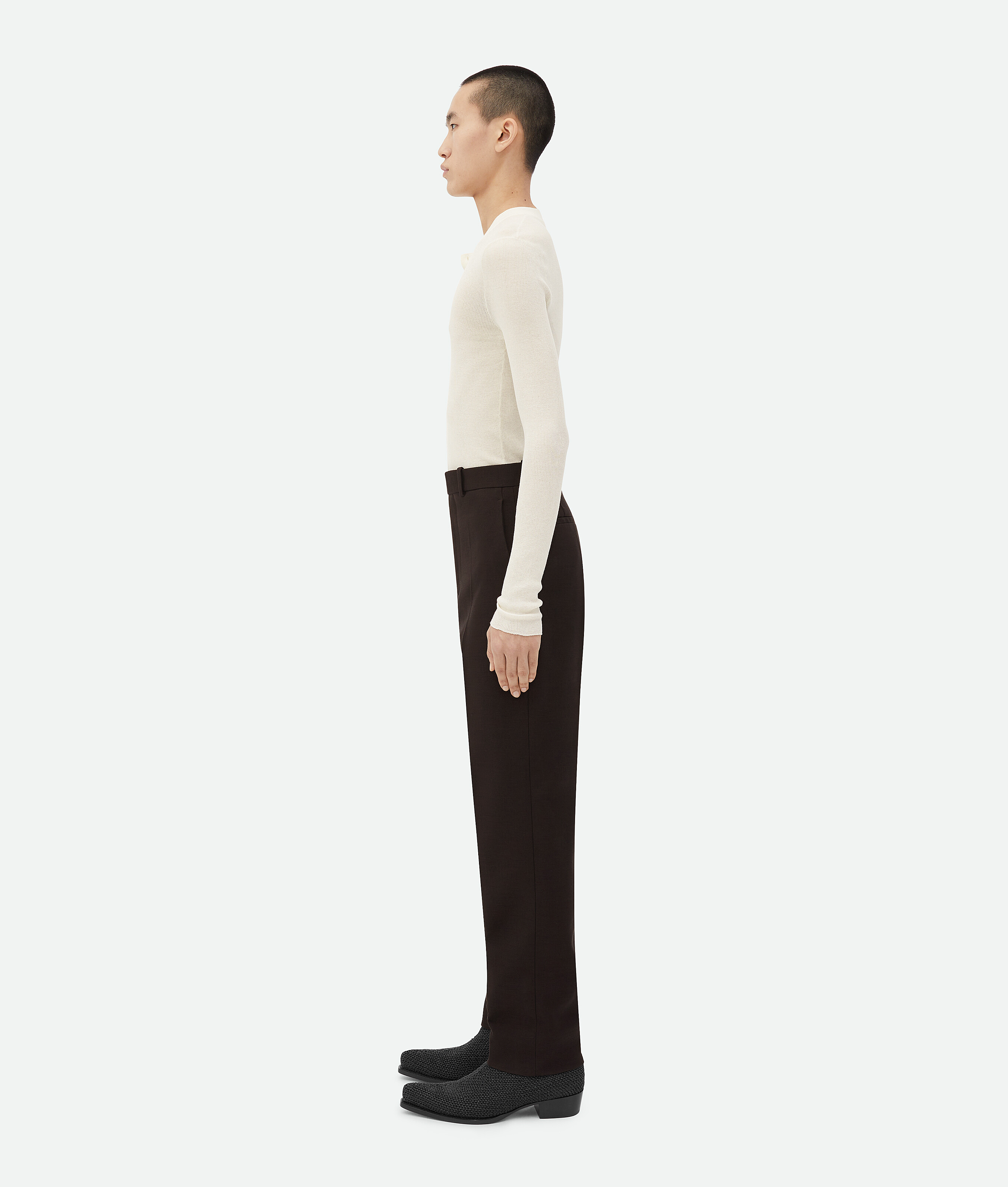 Bottega Veneta Bottega Veneta Structured Cotton Pants In Brown