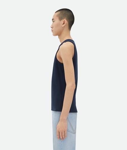 Stretch Cotton Ribbed Tank Top